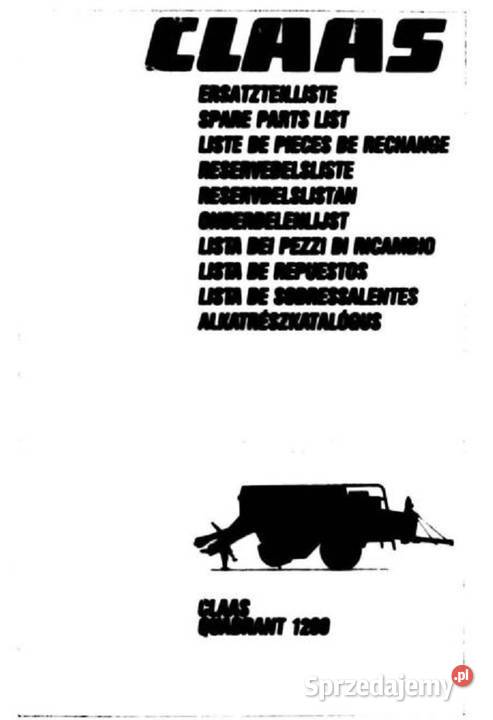 Claas Quadrant 1200 katalog części prasa Książki i Podręczniki Kielce