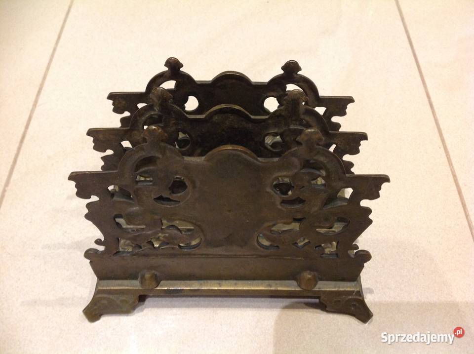 Stary Listownik Przybornik na Biurko Brąz sprzedam