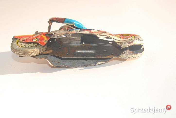 Stara zabawka motocyklista blaszany motor antyk Pozostałe Cieszyn