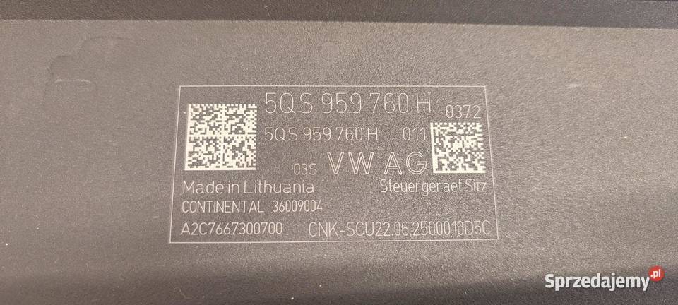 SKODA SUPERB 4 MODUŁ FOTELA 5QS959760H