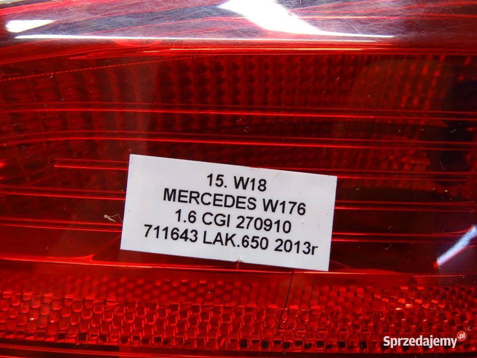 LAMPA PRAWY TYŁ PRAWA TYLNA A1769060200 MERCEDES