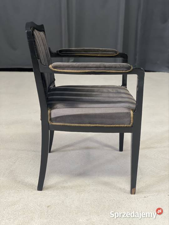 Fotel art dco vintage czarny tapicerowany styl 79cm Budno