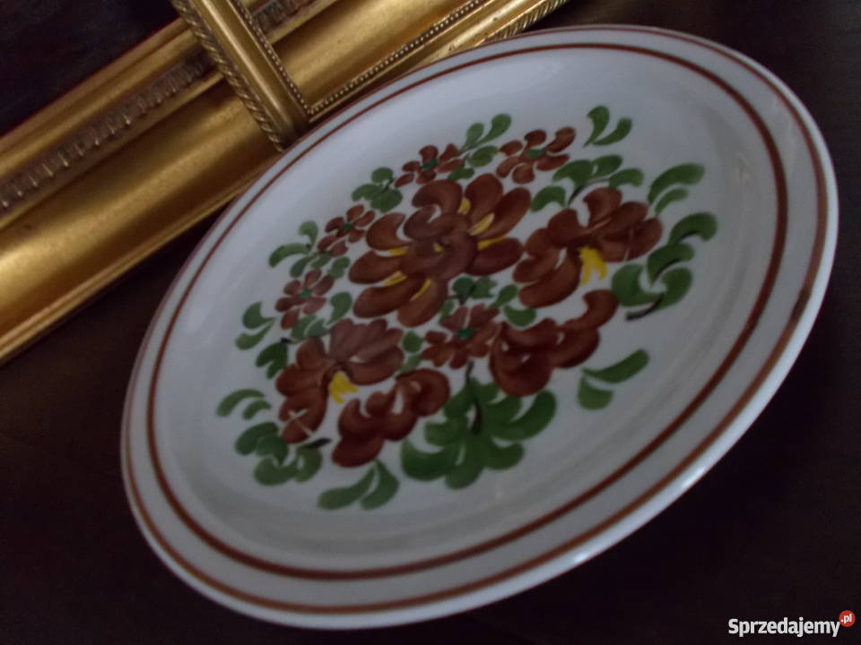 Talerz Ręcznie Malowany Porcelana Wawel PRL Szczecin sprzedam
