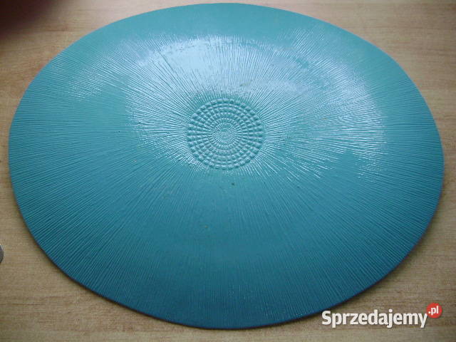 Starocie z PRL Stare szkło MISA błękitna 37 x 27 Porcelana i szkło