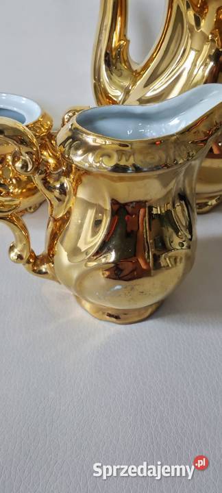 Złoty porcelanowy serwis do kawy KHM Bawaria Porcelana i szkło Legnica