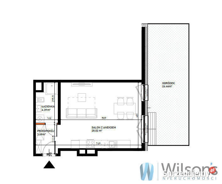 Mieszkanie Wrocław 3596m2 1 pokój parter sprzedam