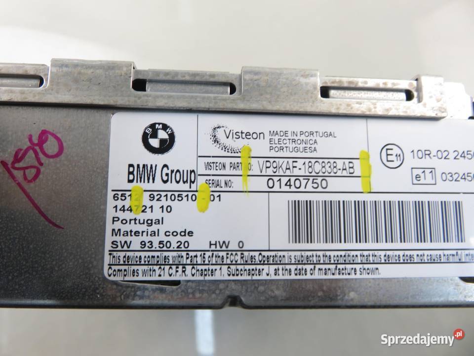 RADIO BMW 3 E90 VP9KAF18C838AB Radioodtwarzacze sprzedam