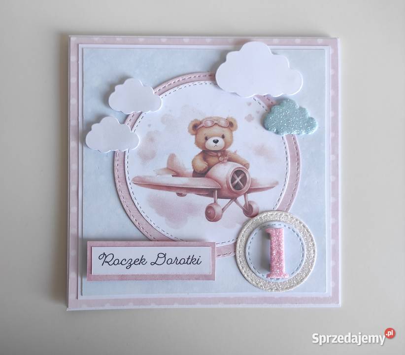 Kartka ręcznie robiona personalizowana na Roczek Łódź