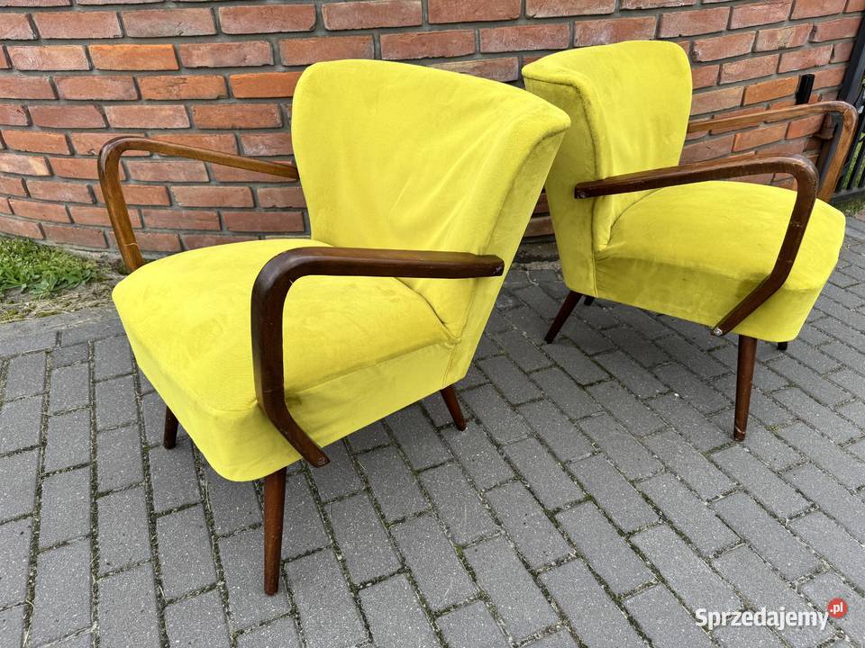 Fotel klubowy patyczak art deco vintage prl Sulbiny