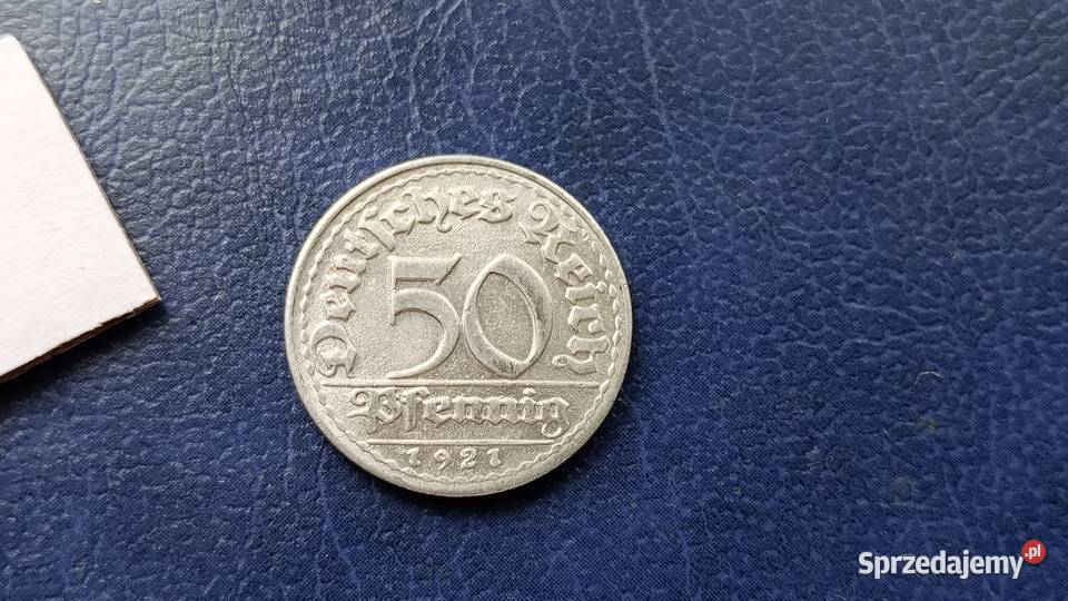 Stare monety 50 fenig 1921 D Niemcy Lesko