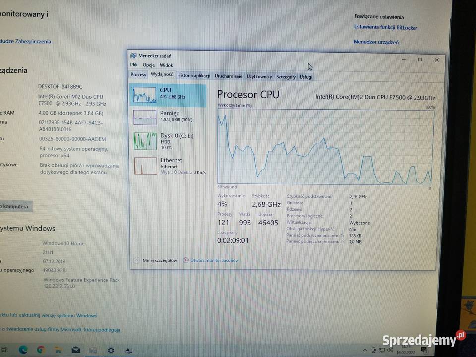 Komputer DELL optiplex 760 E7500 4GB500GB HDD Rymanów sprzedam
