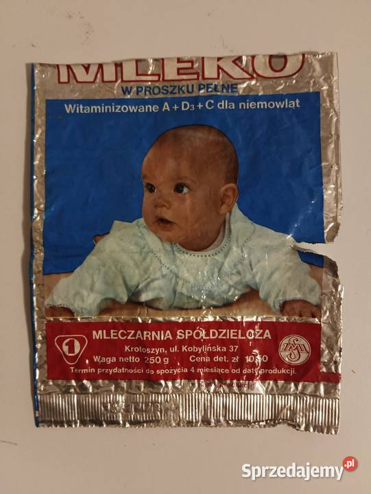 Mleko w proszku Opakowanie PRL Krotoszyn 1972 Kościan sprzedam