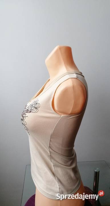DAMSKI BEŻOWY TOP Z HAFTEM R UNIWERSALNY Łódź sprzedam