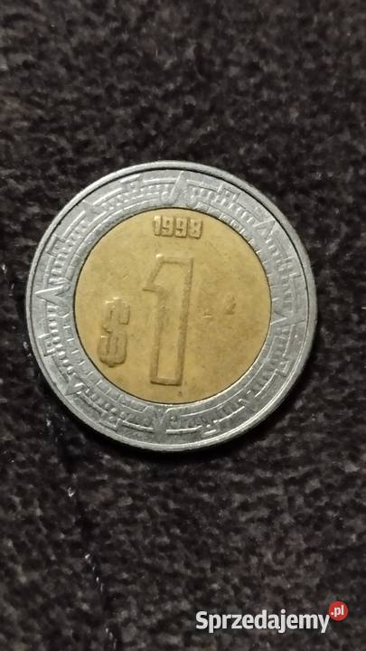 1 Peso Niecertyfikowane Meksykańskie Monety 1998 Poznań sprzedam