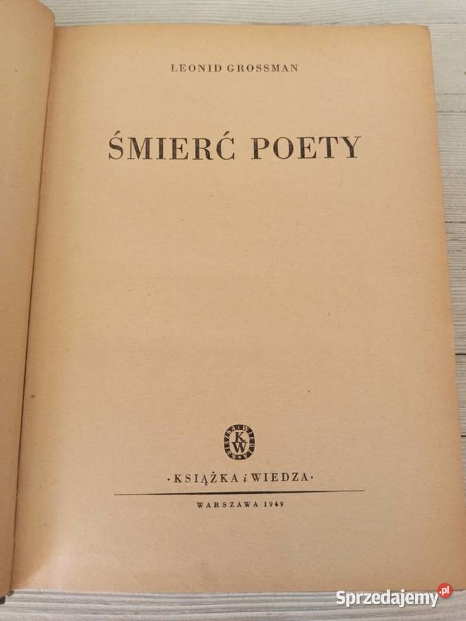 Śmierć Poety Leonid Grossman Książka i Wiedza Bielsko-Biała
