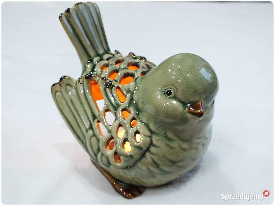 Stary Świecznik Ceramiczny Ażurowy Figurka Żary