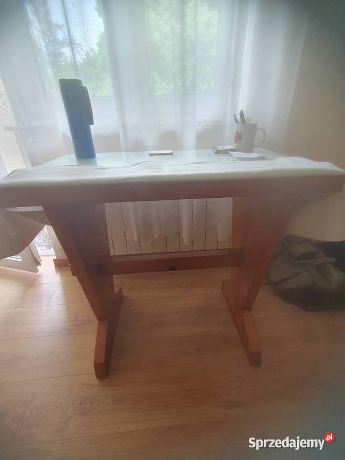 Stolik retro vintage kuchenny drewniany litego Nidzica sprzedam