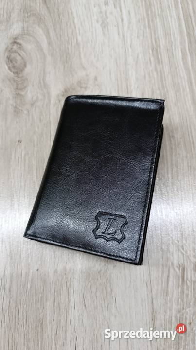 Nowy męski czarny skórzany portfel z wieloma Warszawa