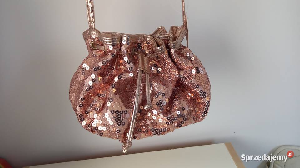 Torebka sakiewka worek damski cekiny na pasku Torby i torebki Torby i torebki wielkopolskie Poznań