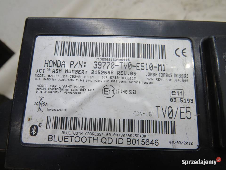 MODUŁ STEROWNIK CIVIC IX 39770TV0E510M1