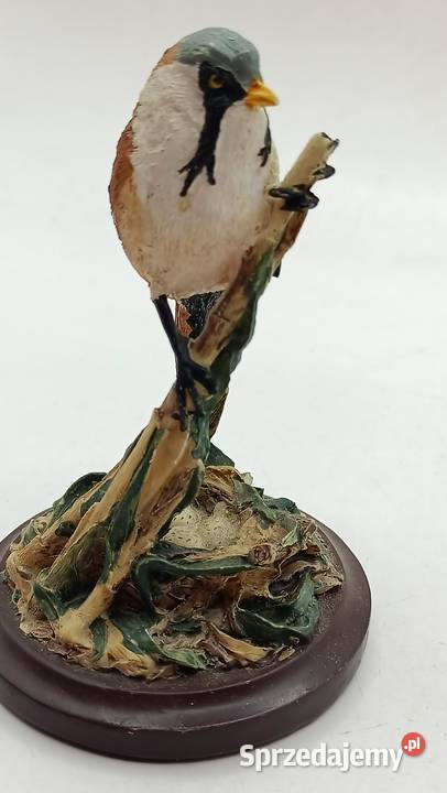 Figurka ceramika ptak wąsatka Zamość
