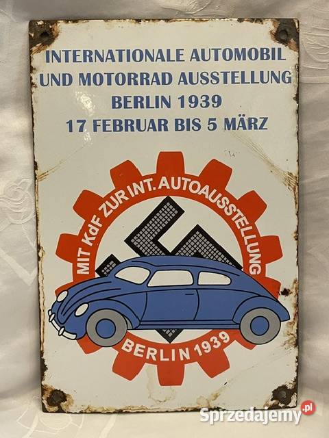 Niemiecki szyld emaliowany Berlin 1939 Kraków sprzedam
