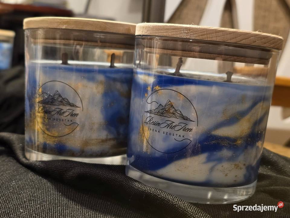 Świeczka Marmurkowa Sojowa 05 złoto błekity Rzeszów