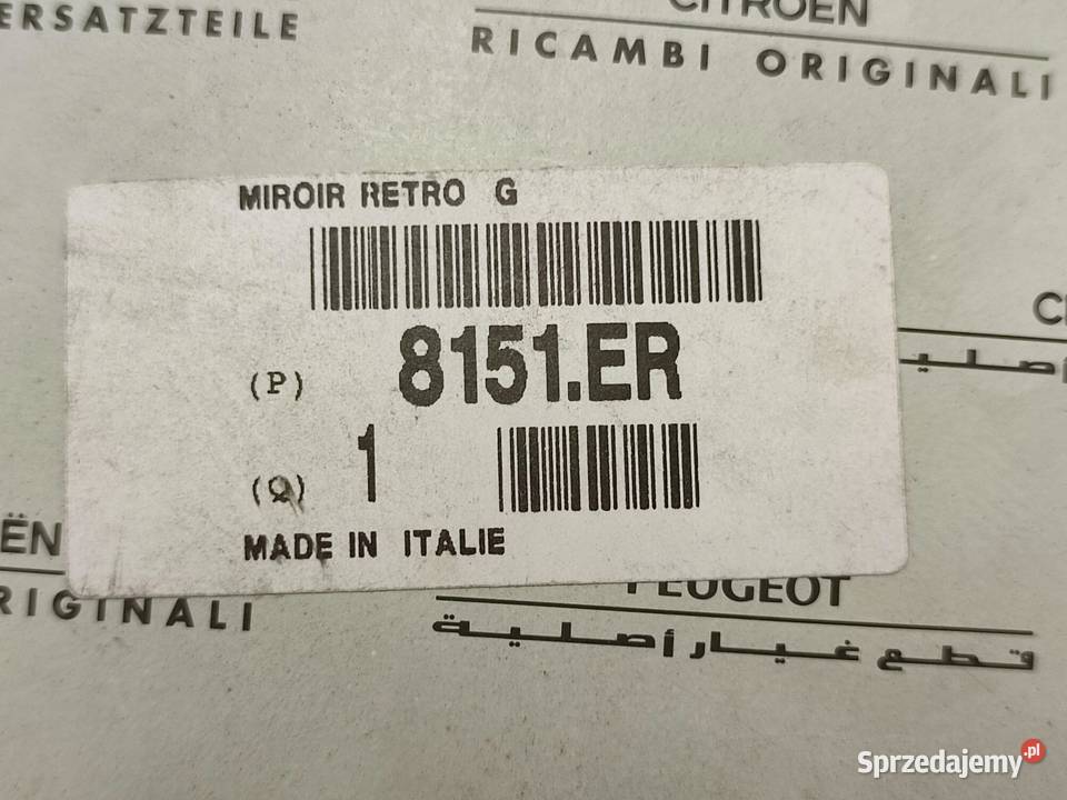 WKŁAD LUSTERKA LEWY DOLNY CITROEN JUMPER 244 Z sprzedam