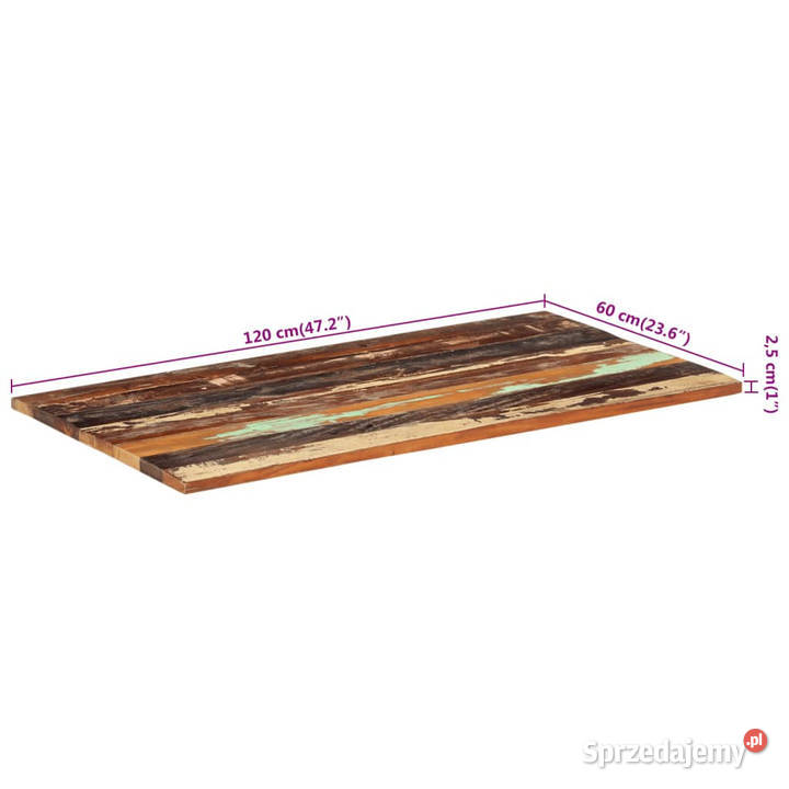 Prostokątny blat stołowy 60x120 2527 mm drewno z Blaty Warszawa