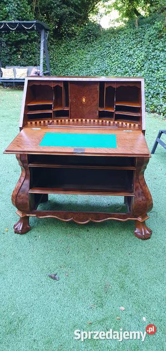 Sekretarzyk orzechowy styl barokowy vintage Meble Wleń