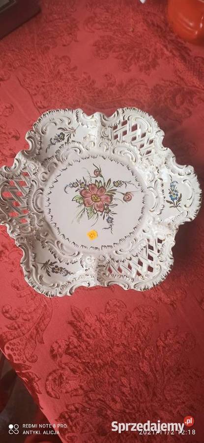 Wspaniała Patera ażury Italy 1930 W kolorze ecru pomorskie Gdańsk