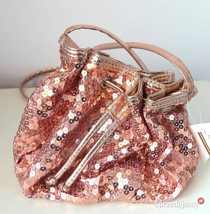 Torebka sakiewka worek damski cekiny na pasku Poznań sprzedam