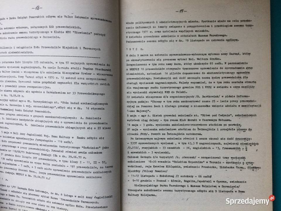 3417 Zarys Dziejów Ruchu Przewodnickiego W zachodniopomorskie Szczecin