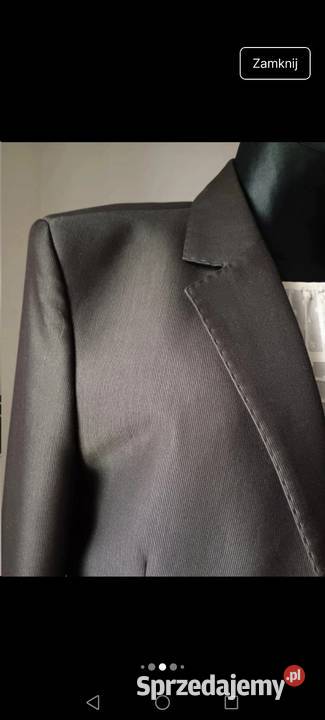 Marynarka Wełniana wool czarna o kroju męskim podkarpackie