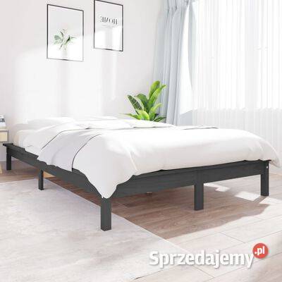 vidaXL Rama łóżka, szara, 120 x 200 cm , lite drewno sosnowe