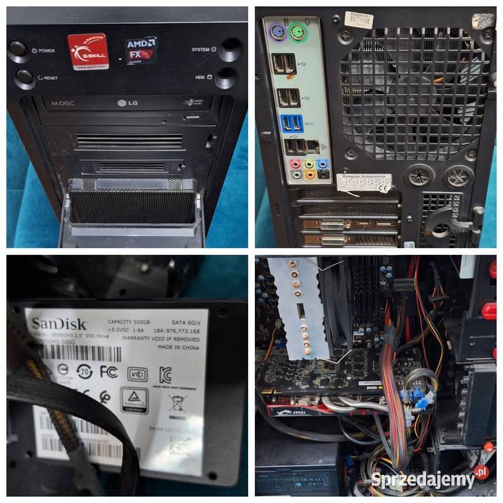 Komputer do gier pracy monitor ASUS 27 SSD 500GB
