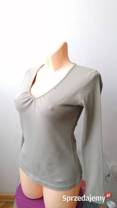 DAMSKA BLUZKA W KOLORZE KHAKI DŁUGI RĘKAW R L łódzkie