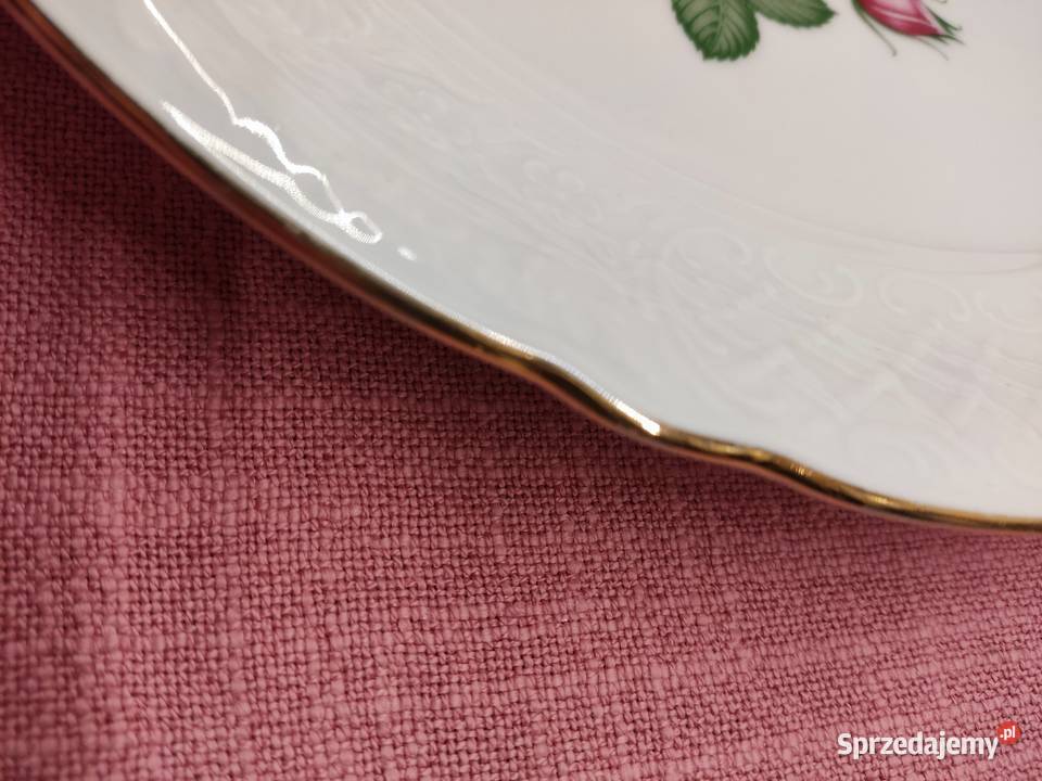 Talerz porcelanowy z kwiatowym wzorem Schumann Głuchołazy