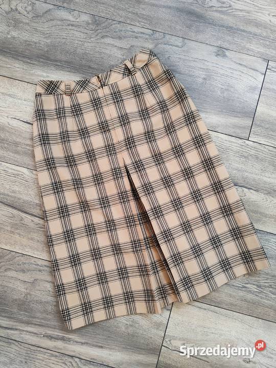 Piękna wełniana spódnica w kratę Krata Vintage Rozmiar 38(M)