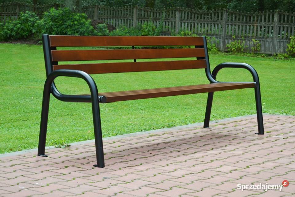 Ławka parkowa z oparciem miejska ogrodowa FADO Kraków