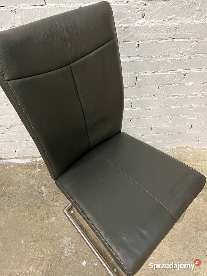 Okazja Zestaw krzeseł Aline ze skóry antracyt 92cm opolskie Opole