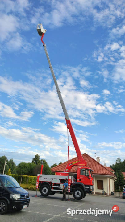 MAN TGM 18280 4x4 Zwyżka Bison Palfinger TKA 28 pierwszy właściciel Widełki