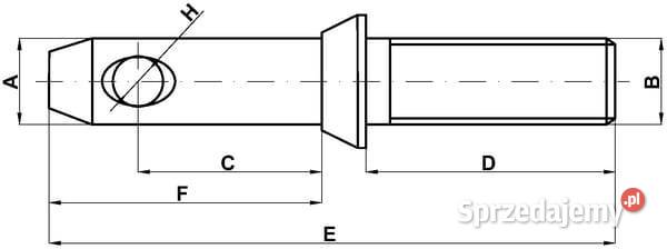Sworzeń cięgła dolnego 22x127 mm kat1 Kramp Kamionna