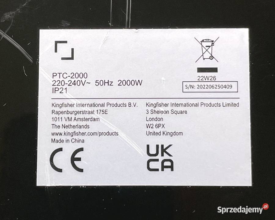 Nagrzewnica elektryczna 2 kW czerwony małopolskie