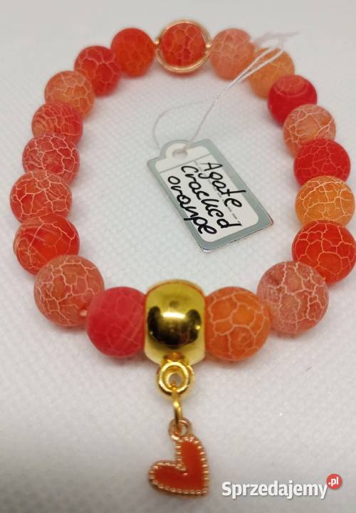 Bransoletka z kamienia Agat Cracked ręcznie Warszawa