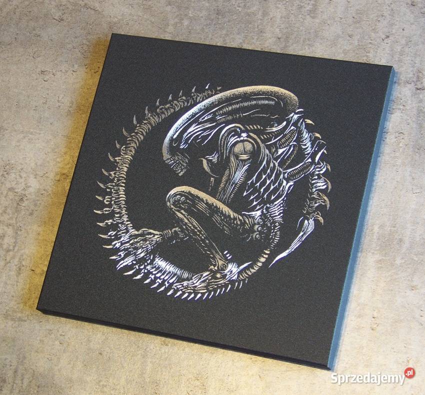 Obcy Alien Obraz Grawerka Staloryt Antyki, Sztuka, Kolekcje