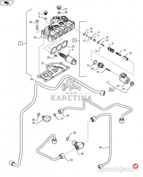 Holland T6090 Elektromagnes 84596434 Rolnictwo