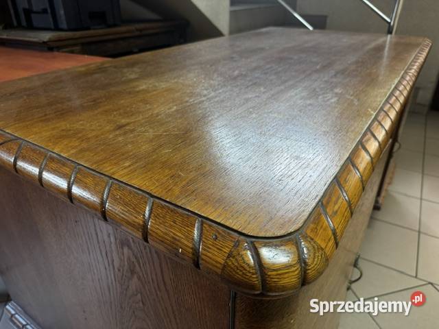 Biurko dębowe stan b duże antyk