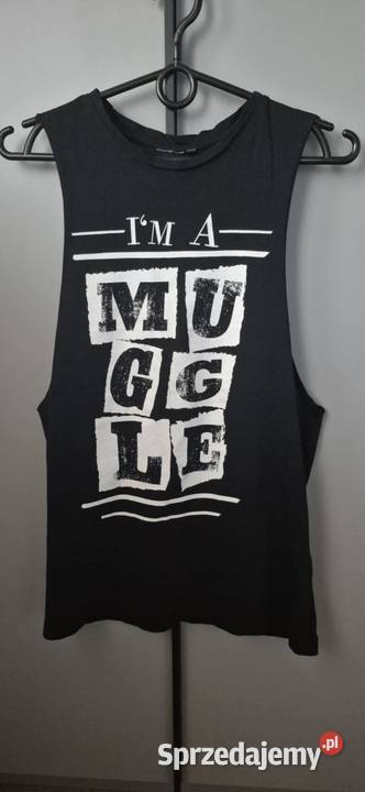 Czarny Tshirt z nadrukiem S