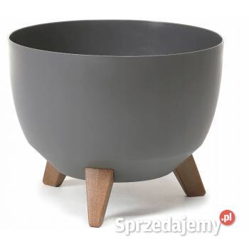 Duża szara DONICA LAMELA na nożkach szary